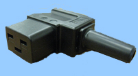 250VAC Rating IEC 60320 C19 Socket Type Interpower 83011310 IEC 60320 C19 Angled Rewireable Connector Black 16A/21A Rating 