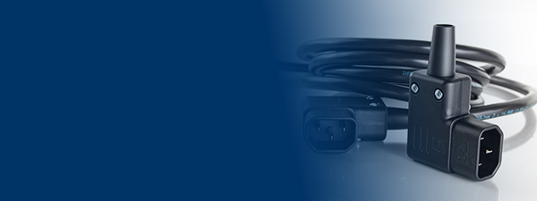 Interpower® Launches IEC 60320 Rewirable Sheet E Angled Plug Connector in Black